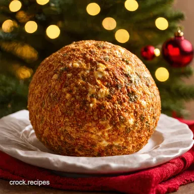 Deck the Halls Festive Christmas Cheese Ball Recipe Recipe Card