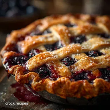 Flaky DeepDish Blueberry Blackberry Pie No Soggy Bottoms Guaranteed Recipe Card