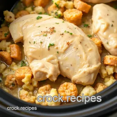 Delicious Slow Cooker Chicken & Dressing Recipe Card
