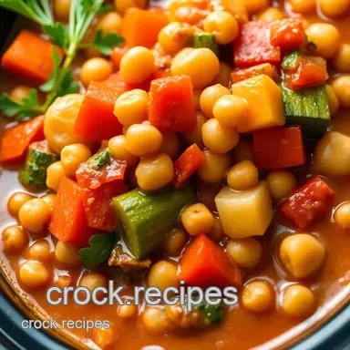 Easy and Healthy Crockpot Vegetable and Chickpea Stew: A Comforting Delight Recipe Card