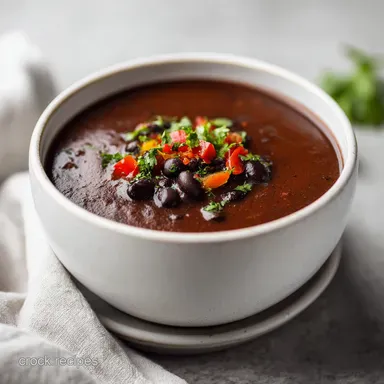 Easy Black Bean Soup Recipe for 4 Servings Recipe Card