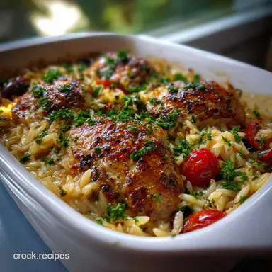 Greek Chicken Orzo Casserole Easy Mediterranean: One-Pan Flavor Feast