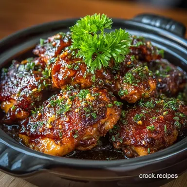 The Best Sticky HoneyGarlic Crockpot Chicken Recipe Minimal Fuss Recipe Card