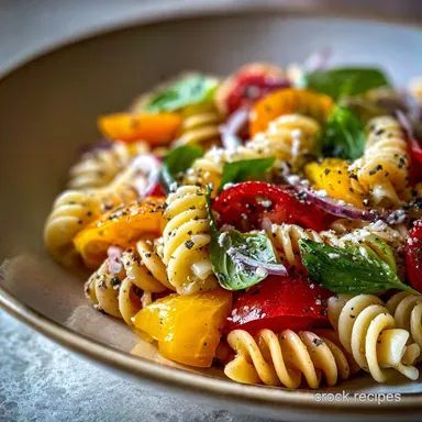 Easy Mediterranean Pasta Salad Meal Prep in 25 Minutes Recipe Card