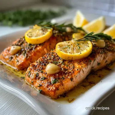 Easy Salmon Recipe with Garlic and Lemon: Crispy Baked in 20 Minutes Recipe Card