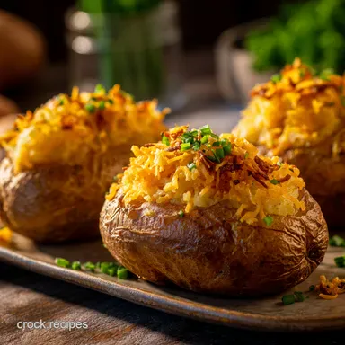 Crock Pot Baked Potatoes: Effortless Fluffy Perfection! Recipe Card
