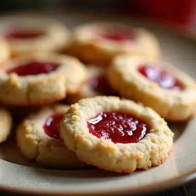 Raspberry Almond Shortbread Thumbprint Cookies MeltInYourMouth Recipe Card