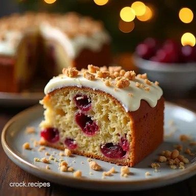 Ultimate Christmas Crunch Cake Recipe with Cranberry Swirl Recipe Card