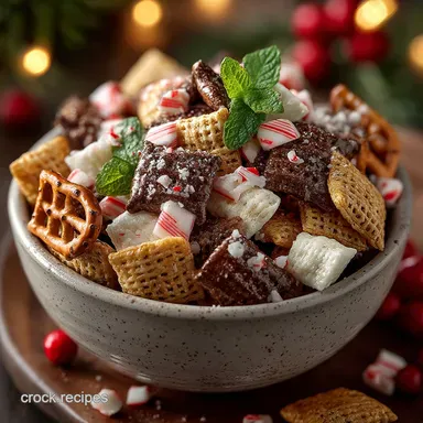 Peppermint Reindeer Chow Easy 25Minute Christmas Snack Mix Recipe Card
