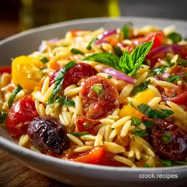Tomato Orzo Pasta Salad The Brightest Mediterranean Summer Side Dish Recipe Card