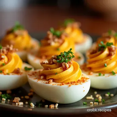 Korean Gochujang Deviled Eggs A Fiery Twist Recipe Card