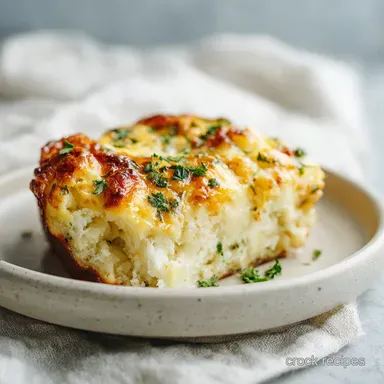 Fluffy Egg Casserole with Turkey Sausage for 8 Servings Recipe Card