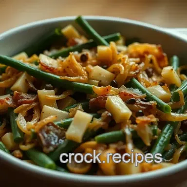 French Onion Green Bean Casserole: Classic Comfort! Recipe Card