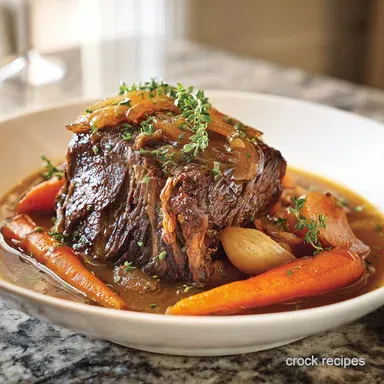 Best Crock Pot French Onion Pot Roast with Gravy