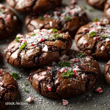 Peppermint Brownie Cookies: The Fudgiest Crinkle Top Recipe Recipe Card