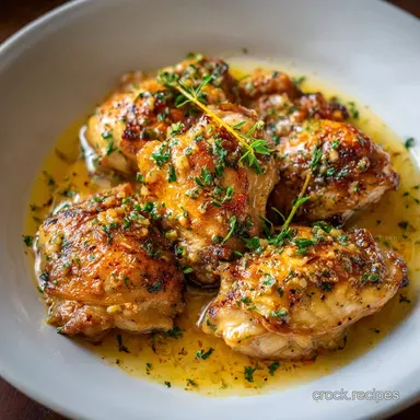 Garlic Butter Chicken Crockpot Recipe for 6 Servings