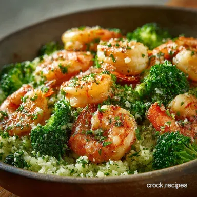 Garlic Butter Shrimp with Broccoli Rice Healthy LowCarb Weeknight Winner Recipe Card