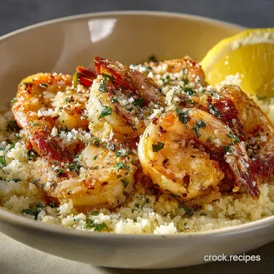 Speedy Garlic Butter Shrimp with Lemon Parmesan Cauliflow Rice Recipe Card