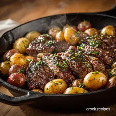 Garlic Butter Steak and Potatoes Skillet: Easy One-Pan Comfort Food Recipe Card