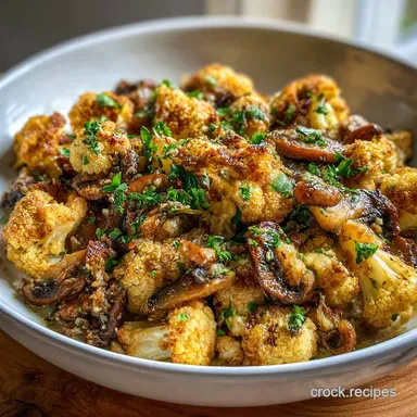 Garlic Mushroom Cauliflower Skillet in 20 Minutes: Caramelized