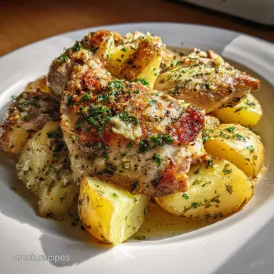 Incredible Ultimate Garlic Parmesan Crockpot Chicken Recipe Card