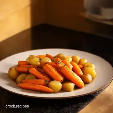 Golden baked carrots and potatoes My Easy HerbRoasted Secret Recipe Card
