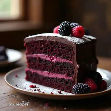 The Midnight Bloom Rich Chocolate Blackberry Gothic Halloween Cake Recipe Card