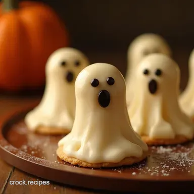 Quick Eerie Graham Cracker Ghosts NoBake Treats Recipe Card