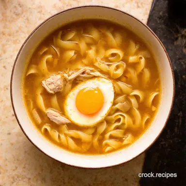 Grandmas Chicken Noodle Soup with Egg Proper Comfort Recipe Card