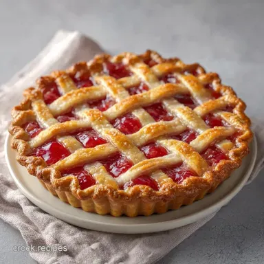 Grandmas Rhubarb Pie with Flaky Crust Recipe Card