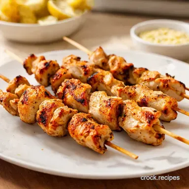 Greek Chicken Skewers Easy High Protein Recipe Recipe Card