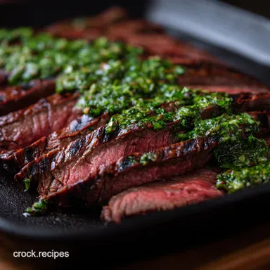 Healthy Steak Recipes Grilled Flank with Chimichurri Recipe Card