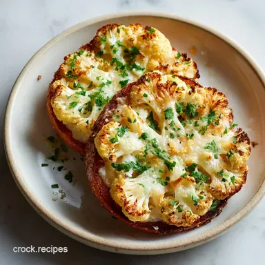 Ina Garten's Cauliflower Toast with Gruyere Cheese for 4 Servings Recipe Card