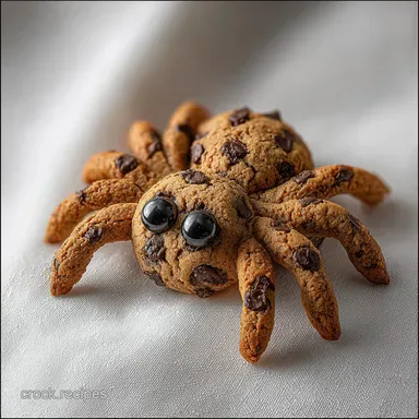 Halloween Spider Easy Chocolate Chip Cookie Recipe - Crispy Baked