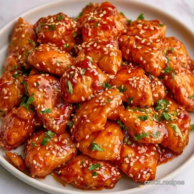 Easy Slow Cooker Sesame Chicken Recipe Card