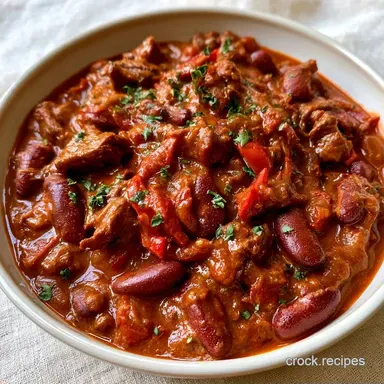 Healthy Slow Cooker Chili with Lean Beef Recipe Card