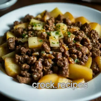 Hearty Ground Beef & Potatoes Skillet: Cheesy Comfort! Recipe Card