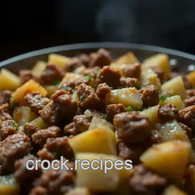 Hearty Ground Beef & Potatoes Skillet: Cheesy Comfort! Recipe Card