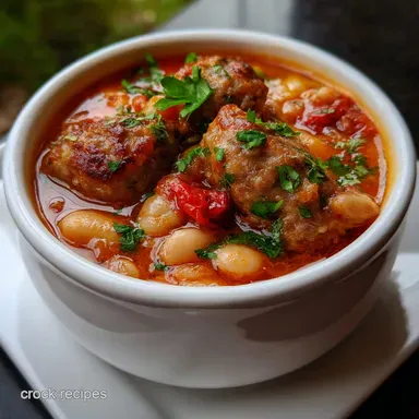 Italian Sausage Stew: Hearty White Bean Comfort Food Recipe Card