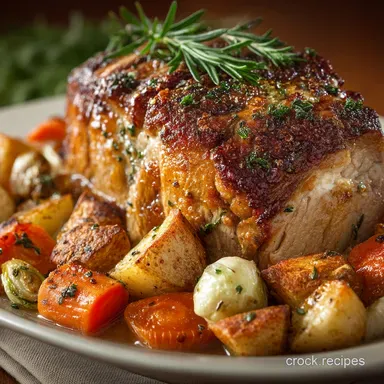 Sunday Best Crock Pot Pork Roast and Veggies ForkTender Recipe Card