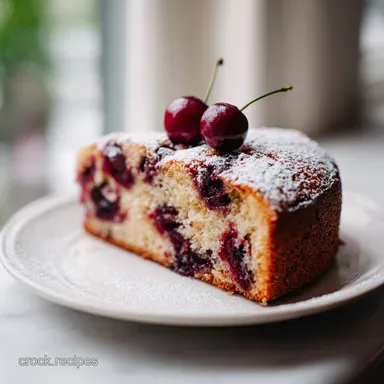 Cherry Chip Cake for 12 Servings: Velvety Tender Crumb Recipe Card
