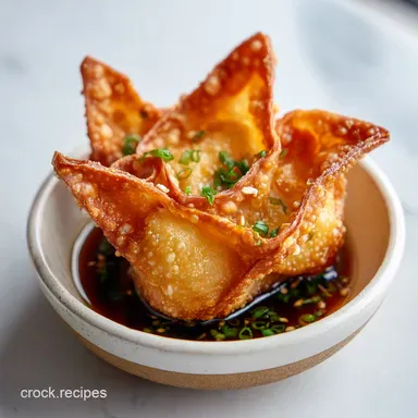 Crab Rangoon Recipe with Golden Crispy Wontons for 24 Servings Recipe Card