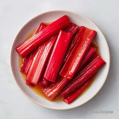 Honey Stewed Rhubarb for 4 Servings Recipe Card