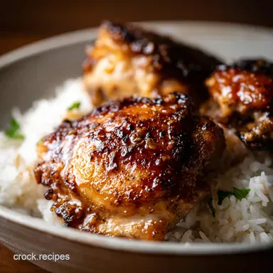 HoneyGarlic Chicken Thighs Easy chicken dish ideas Recipe Card