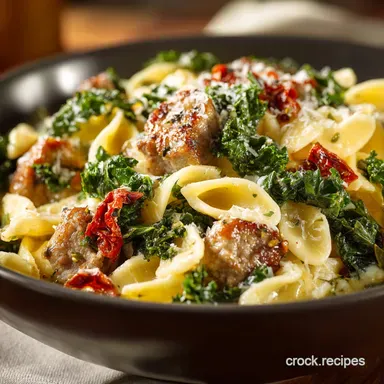 Pasta with Hot Italian Sausage and Kale: Easy, Creamy, 40-Minute Recipe. Recipe Card