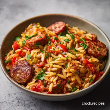 Italian Sausage Orzo Recipe in 30 Minutes Recipe Card