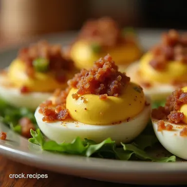 The Proper Kick Jalapeño Popper Deviled Eggs with Bacon Recipe Card