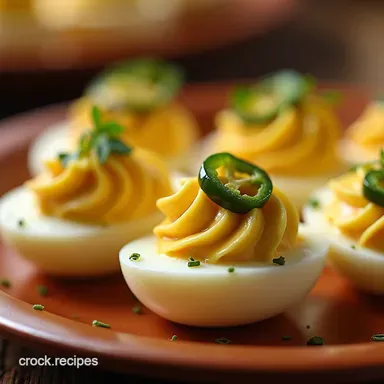 Jalape&ntilde;o Popper Deviled Eggs Spice Up Your Party Recipe Card