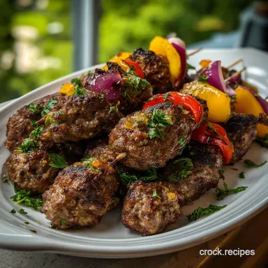 Ground Beef Kabobs: Juicy Mediterranean Kofta Recipe Recipe Card