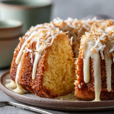 Keto Coconut Bundt Cake: Moist, Low-Carb Pound Cake with Creamy Glaze Recipe Card